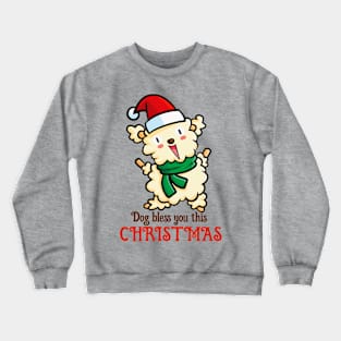 Cute curly christmas dog Crewneck Sweatshirt